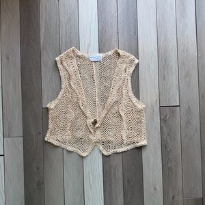 Deborah Wiley Vintage Crochet Vest | Size: Large